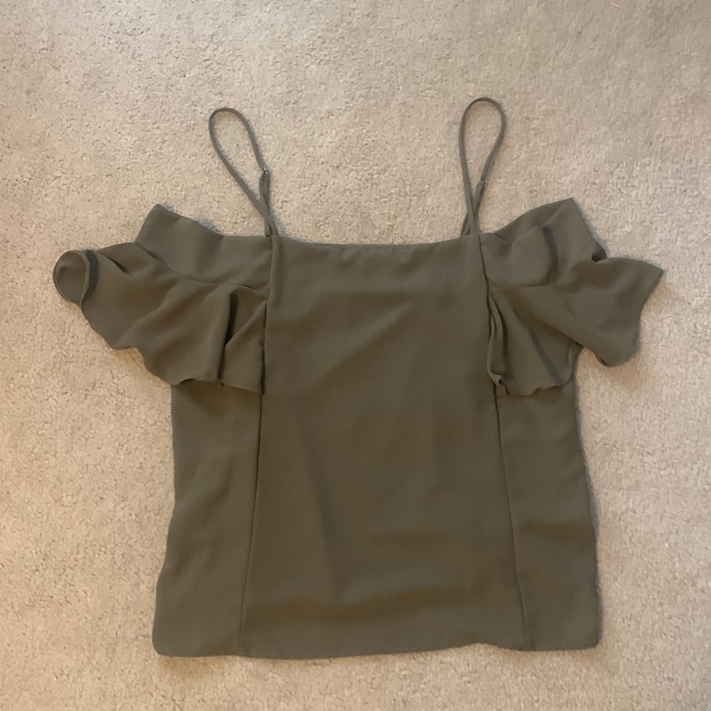 Army green off shoulder top